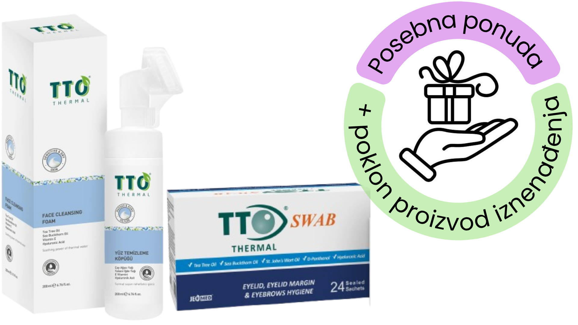 % TTO termalne maramice za oči i pjena za lice