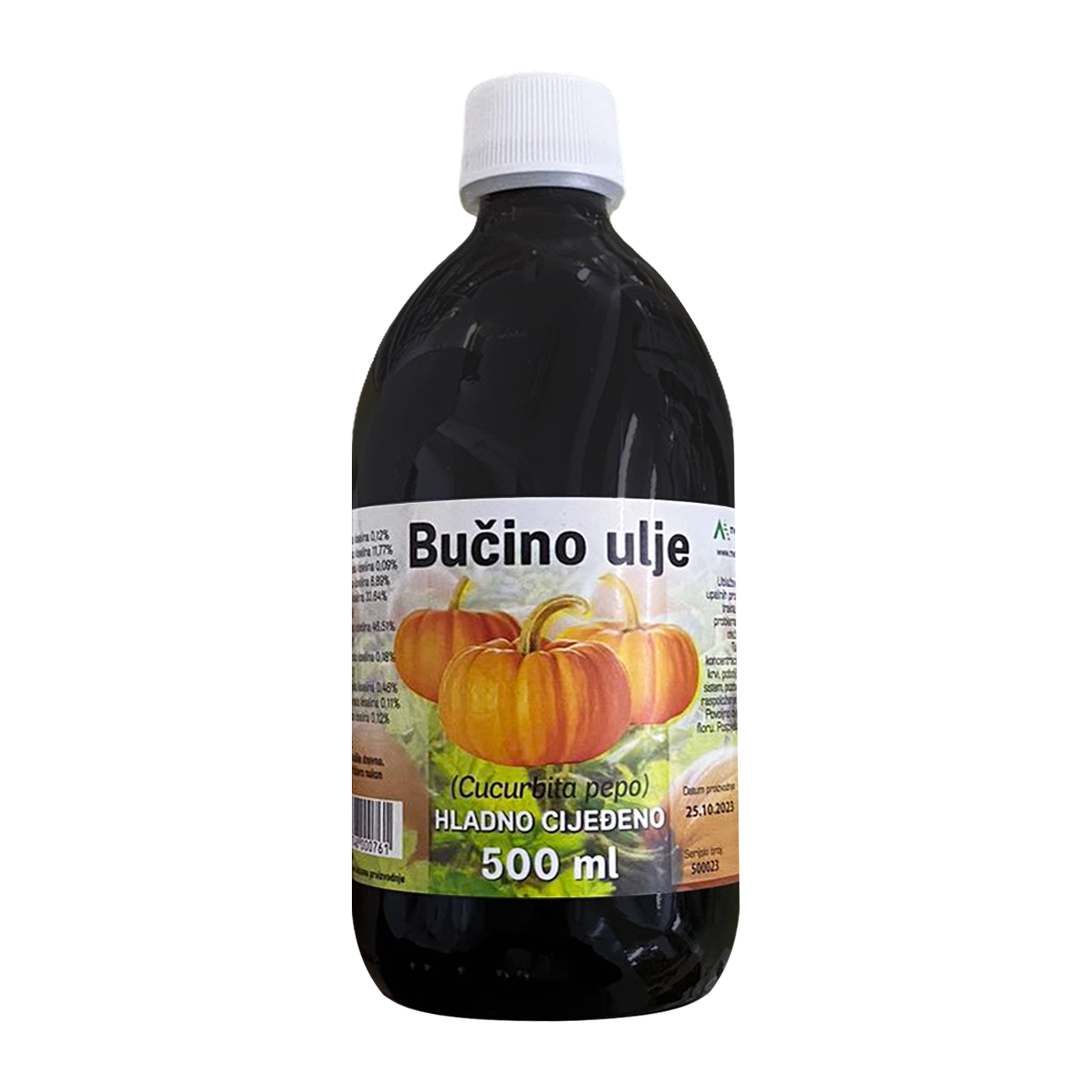Bučino ulje 100% 500 ml (staklo) Medimpex