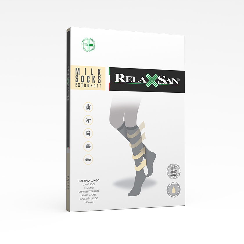 % RelaxSan carape za žene i muskarce 6 (15-22) 820M siva Milk fiber