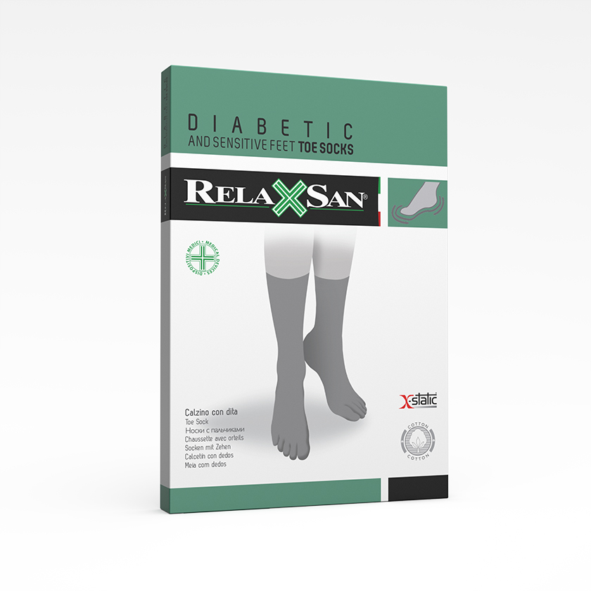 % RelaxSan carape za dijab.sa prstima X static crna 6 650 C